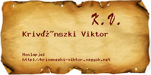 Krivánszki Viktor névjegykártya